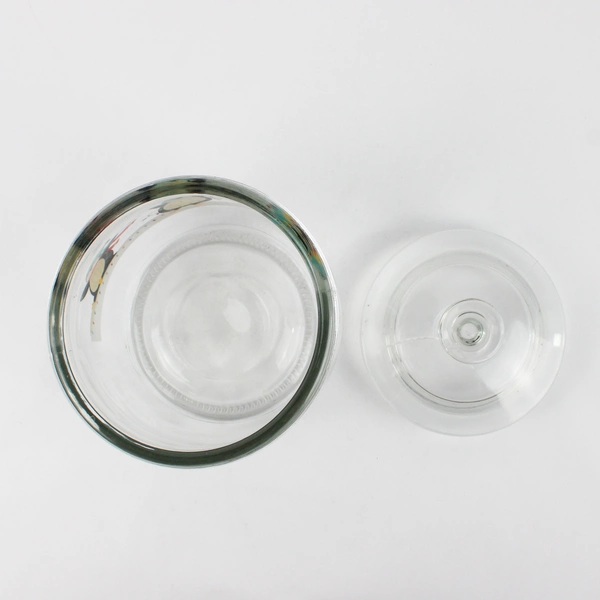 Clear Glass Cookie Jar with Lid 8" Tall Holiday Christmas Penguins