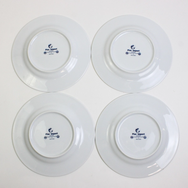 Lot Of 4 Pier 1 Imports Ancient Egyptian Patterned Bread Plates 7.75" Diameter