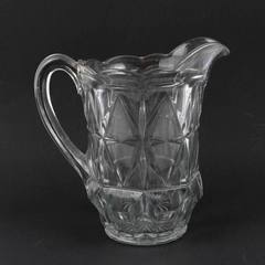Clear Pressed Glass Drink Water Juice Barware Service Jug Pitcher