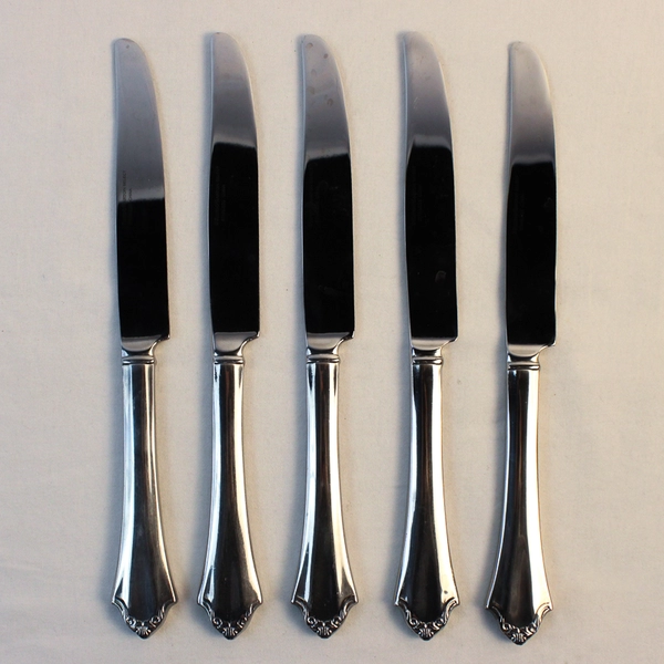Lot Of 5 Reed & Barton Devonshire (Stainless) Flatware Dinner Knives 9.75" Long