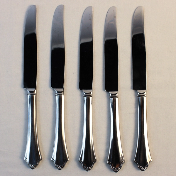 Lot Of 5 Reed & Barton Devonshire (Stainless) Flatware Dinner Knives 9.75" Long