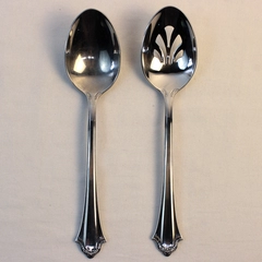 Lot Of 2 Reed & Barton Devonshire (Stainless) Flatware Serving Spoons 9"