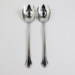 Lot Of 2 Reed & Barton Devonshire (Stainless) Flatware Solid Salad Serving Fork