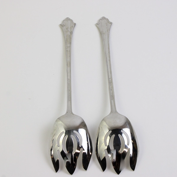 Lot Of 2 Reed & Barton Devonshire (Stainless) Flatware Solid Salad Serving Fork