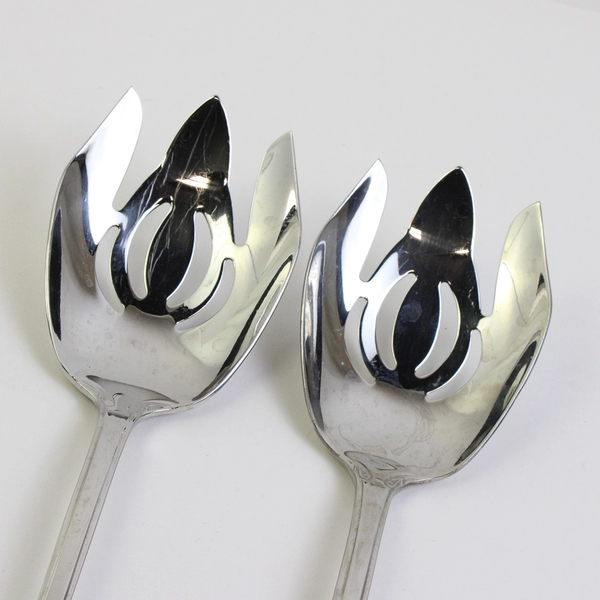 Lot Of 2 Reed & Barton Devonshire (Stainless) Flatware Solid Salad Serving Fork