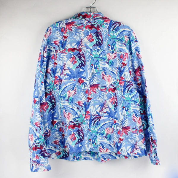 Koret Women's XL Multicolor Floral Jacket Vibrant Pattern Lightweight Coat