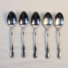 Lot of 5 Reed & Barton Camelot (Stainless) Flatware Soup Spoons 6.75" Long