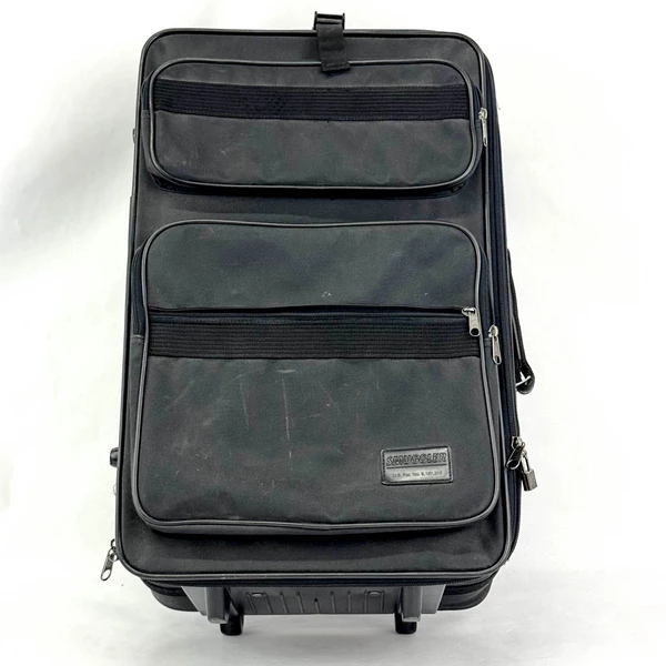 Smuggler Black Carry On Suitcase Collapsible Handle 2 Wheels 22 Inch