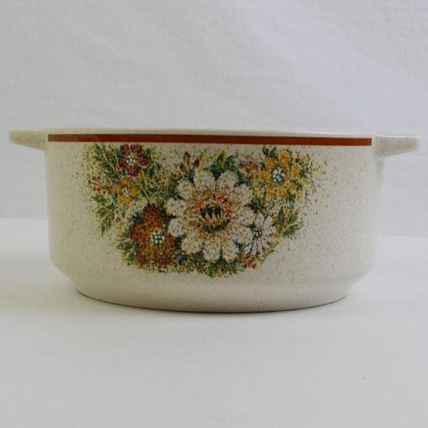 Vintage Temper-Ware by Lenox Magic Garden 6.5" Open Casserole Dish 1.5 Qt Floral