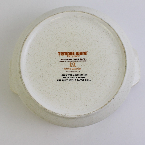 Vintage Temper-Ware by Lenox Magic Garden 6.5" Open Casserole Dish 1.5 Qt Floral