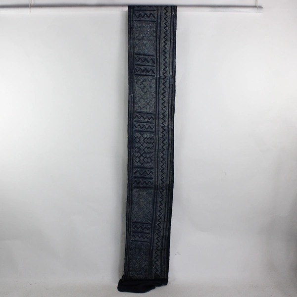 Dark Indigo Rough Edge Woven Mud Cloth Table Runner 14'