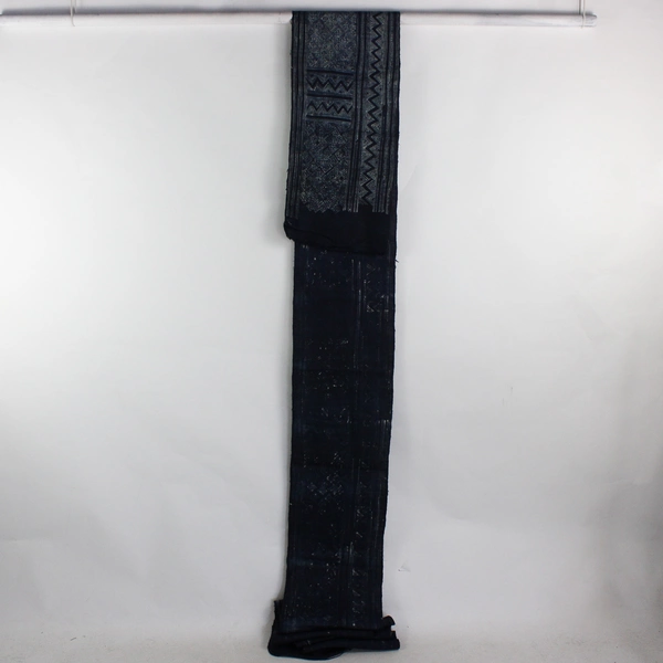 Dark Indigo Rough Edge Woven Mud Cloth Table Runner 14'