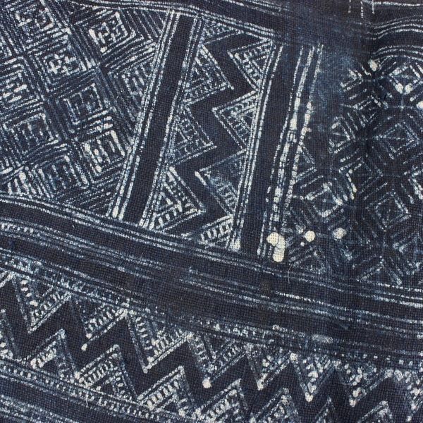 Dark Indigo Rough Edge Woven Mud Cloth Table Runner 14'