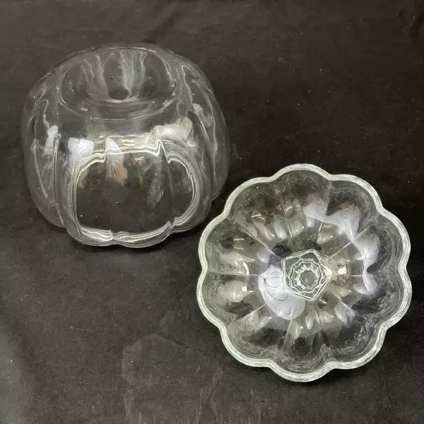 Vintage Clear Glass Pumpkin Candy Dish Jar With Lid 7 Inch