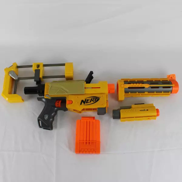 Nerf N-Strike Recon CS-6 Yellow Gray Dart Blaster 2007 Light & Clip 