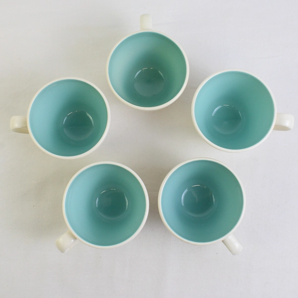 11 Piece Set Taylor Smith & Taylor Boutonniere Ceramic Coffee Cups and Saucers