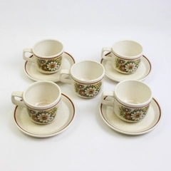 9 Piece Set VTG Lenox Temperware Magic Garden Coffee Cups and Saucers