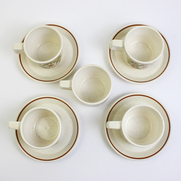 9 Piece Set VTG Lenox Temperware Magic Garden Coffee Cups and Saucers