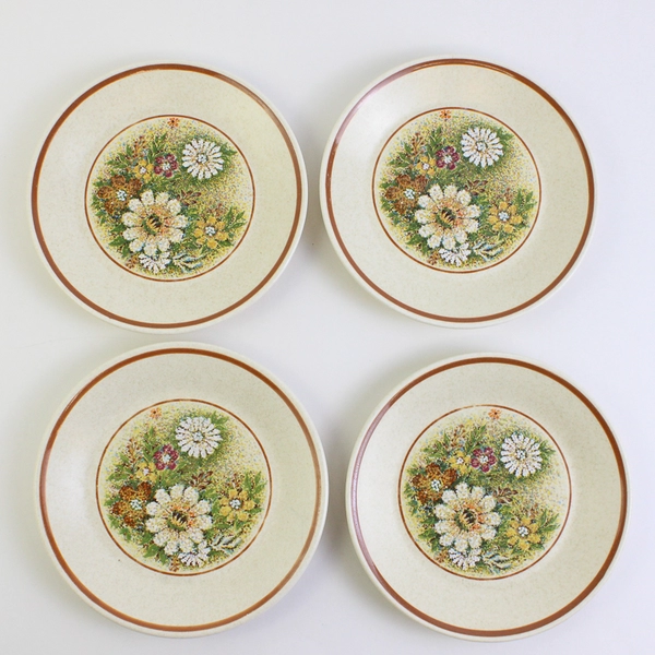 Set of 4 VTG Lenox Temperware Magic Garden Bread & Butter Plates 6"