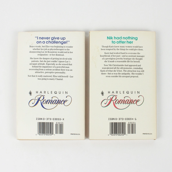 Lot of 2 1990 Harlequin Romance Novels Rash Contract & Intense Involvement PB