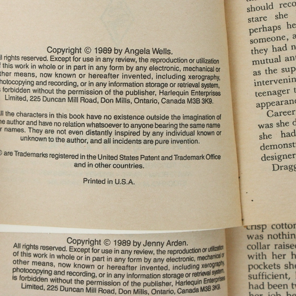 Lot of 2 1990 Harlequin Romance Novels Rash Contract & Intense Involvement PB