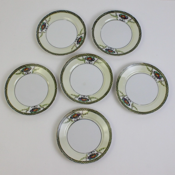 Set of 6 Noritake Dessert Plates Japan Porcelain Hand Painted Vintage