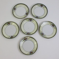 Set of 6 Noritake Dessert Plates Japan Porcelain Hand Painted Vintage