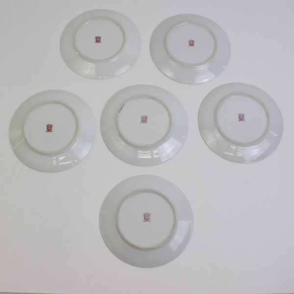 Set of 6 Noritake Dessert Plates Japan Porcelain Hand Painted Vintage