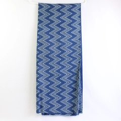 Blue Tribal Chevron Pattern Quilting Cotton Fabric 63" L x 47" W