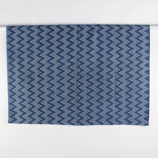 Blue Tribal Chevron Pattern Quilting Cotton Fabric 63" L x 47" W