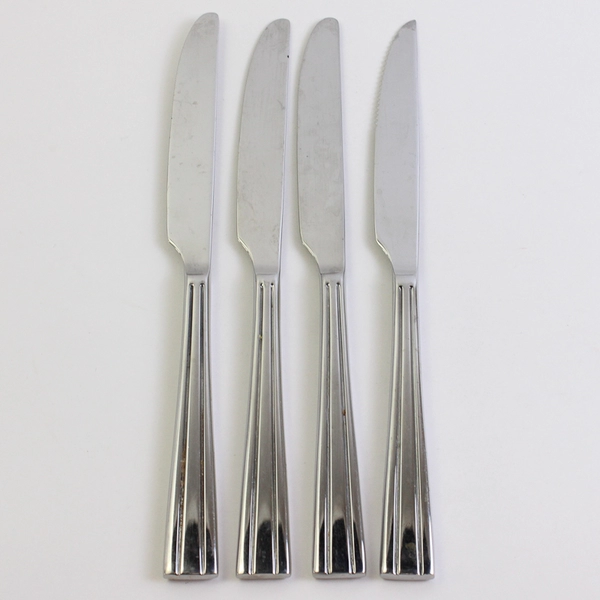 Lot Of 4 Oneida Silver Aldwych Stainless Flatware Solid Dinner Knives 9.5" Long