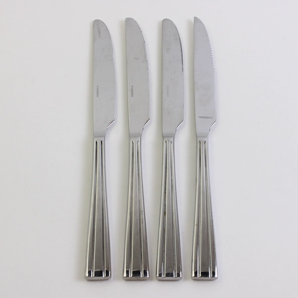 Lot Of 4 Oneida Silver Aldwych Stainless Flatware Solid Dinner Knives 9.5" Long