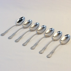 Lot of 7 Reed & Barton Camelot (Stainless) Flatware Soup Spoons 6.75" Long