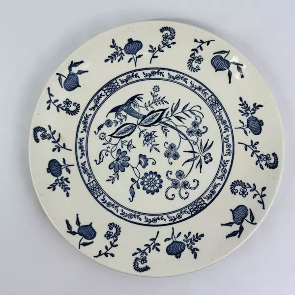 Set Of 4 Scio Blue Onion Stoneware Dinner Plates 9.75 Inch