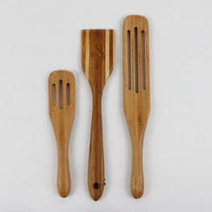 Lot Of 3 Wooden Spatulas Cooking Utensils Light Coloring
