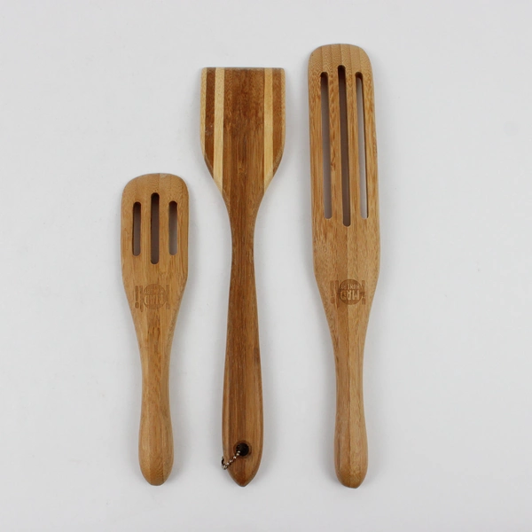 Lot Of 3 Wooden Spatulas Cooking Utensils Light Coloring