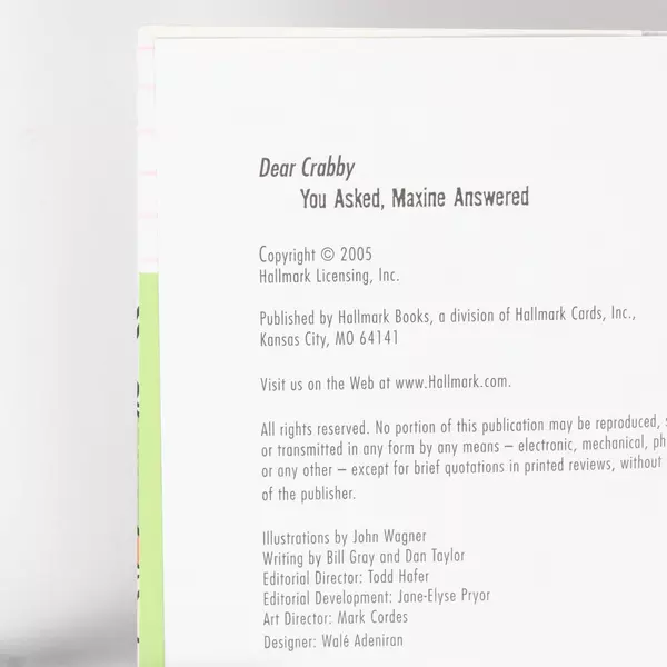 Dear Crabby You Asked Maxine Answered by Bill Gray Dan Taylor 2005 Paperback