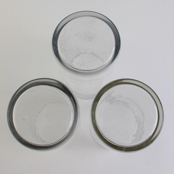 Lot of 3 Clear Glass Cylinder Vases 7 Inch Simple Floral Decor