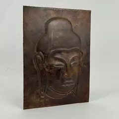 Handmade Solid Copper Sheet Embossed With The Face of Buddha 11x 8 Inches