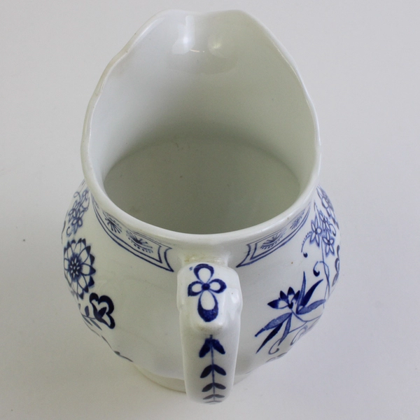 Set of 3 Tea Cup Saucer Creamer Blue Flower Fine China English Ceramic