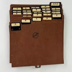 25 Brown Amberg Amfile File Cabinet Dividers Dated 1927 With The Letters A-Z