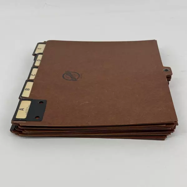 25 Brown Amberg Amfile File Cabinet Dividers Dated 1927 With The Letters A-Z