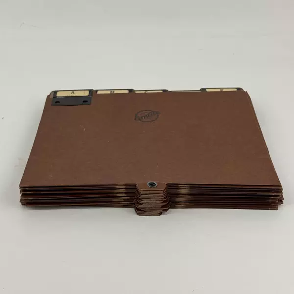 25 Brown Amberg Amfile File Cabinet Dividers Dated 1927 With The Letters A-Z