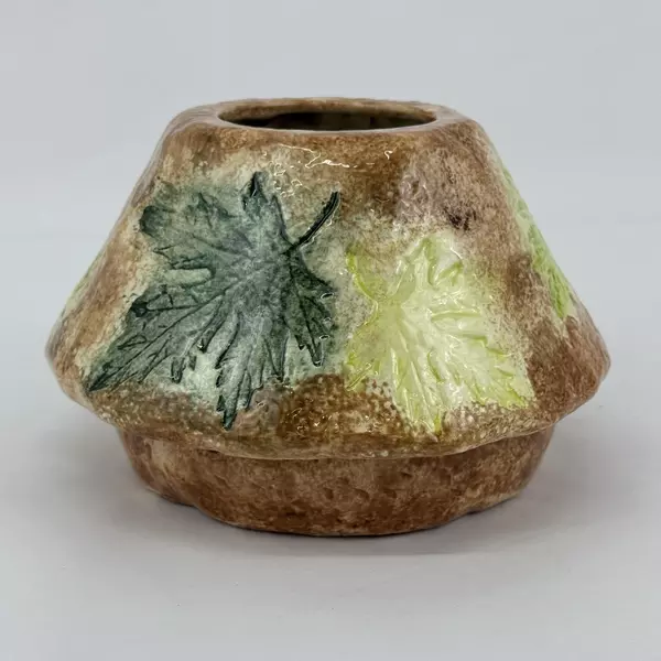 Handmade Ceramic Fairy Light Candle Holder For Votive or Tealight Candles Leaves