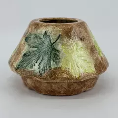 Handmade Ceramic Fairy Light Candle Holder For Votive or Tealight Candles Leaves