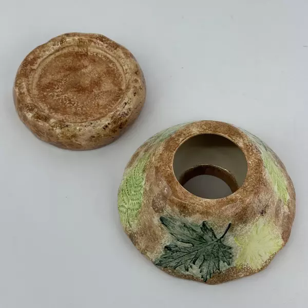 Handmade Ceramic Fairy Light Candle Holder For Votive or Tealight Candles Leaves