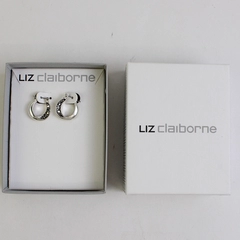 Liz Claiborne Faux Marcasite Silver-Tone Huggie Earrings