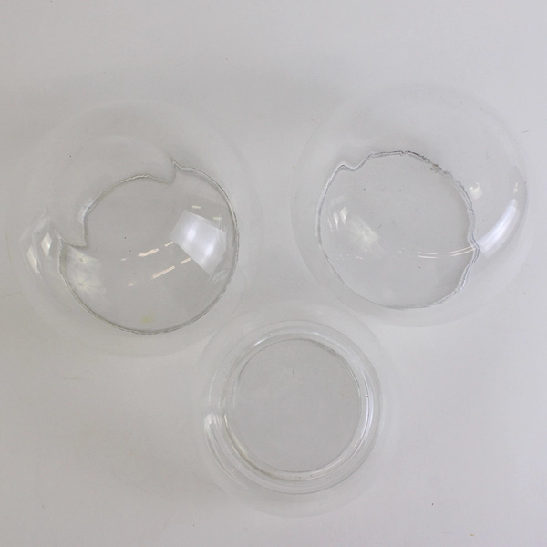 Lot of 3 Unbranded Clear Glass Fish Bowl Home Decor Vase Different Sizes