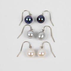 Lot of 3 Pairs Faux Pearl Dangle Drop Earrings