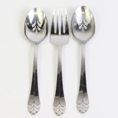 Set of 3 Oneida Helena Serving Spoons & Fork Stainless Steel